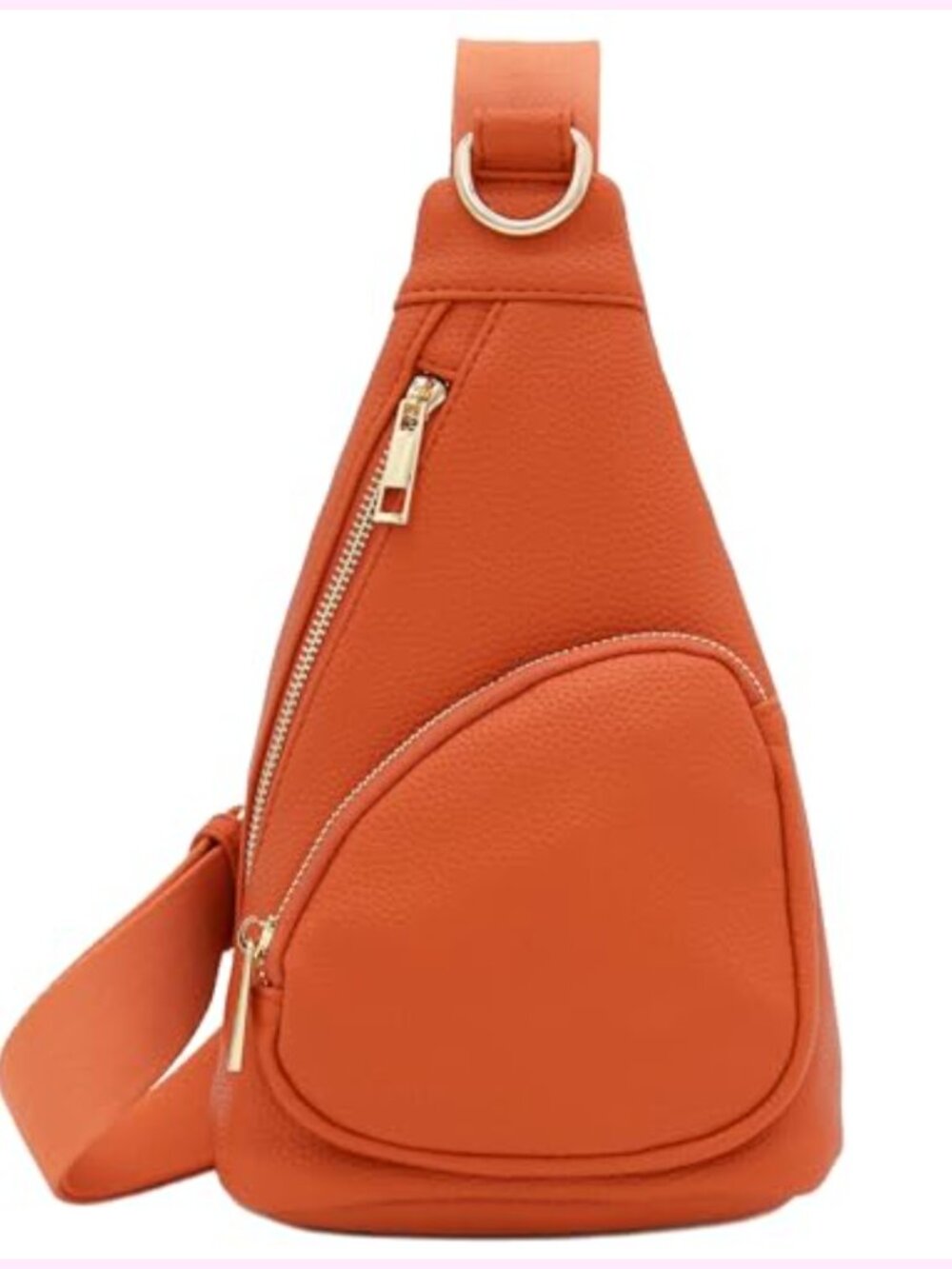 Faux Leather Crossbody Sling Bag with Adjustable Strap